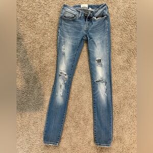 BKE Light Blue Distressed Skinny Jeans